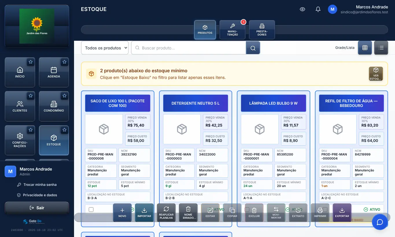 Produtos em estoque